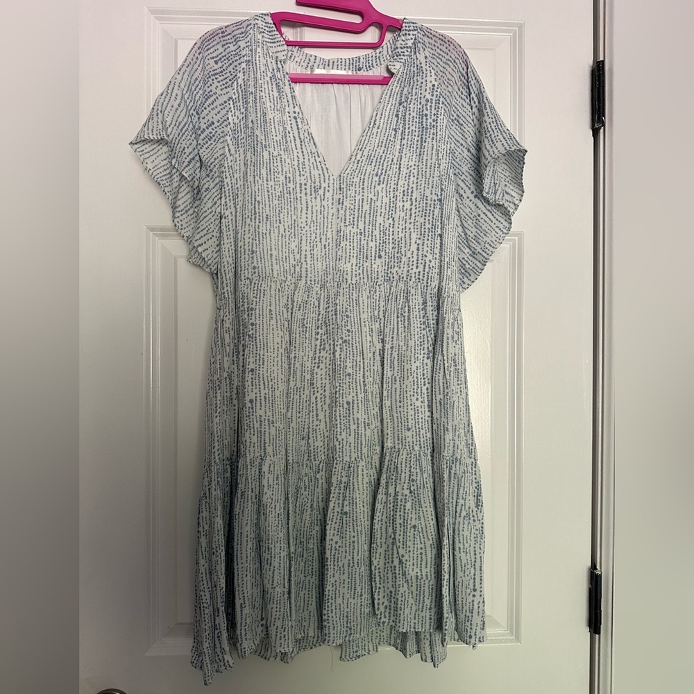 Blue and White Women's Dress